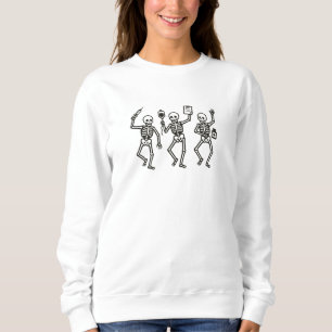 Sweatshirt Trois squelettes d'infirmières Halloween Design
