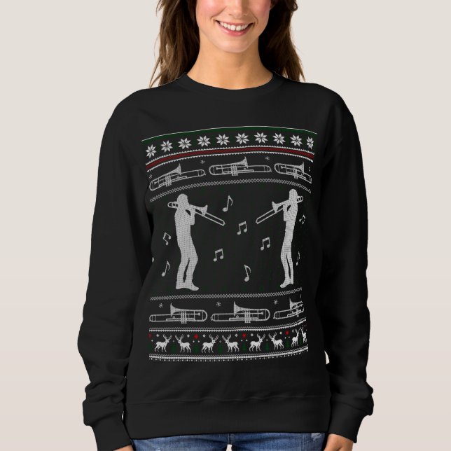 Sweatshirt Trombone Christmas Funny Band Ugly Sweer (Devant)