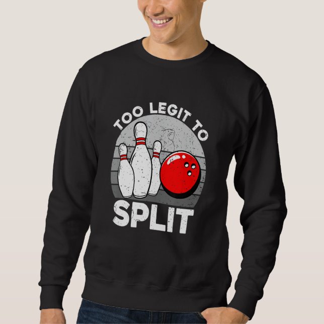 Sweatshirt Trop Léger Pour Fractionner Les Bowling Drôle (Devant)
