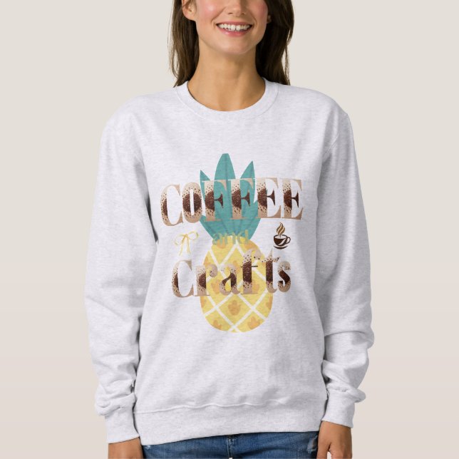 Sweatshirt Tropical Café Ananas et Typographie artisanale  (Devant)
