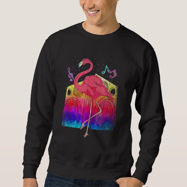 Sweatshirt Tropical Party Animal Cool Exotic Bird Music Pink  (Devant)