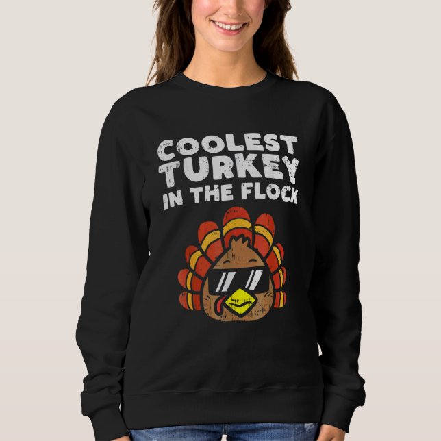 Sweatshirt Troupe de dinde la plus cool Cute Thanksgiving Enf (Devant)