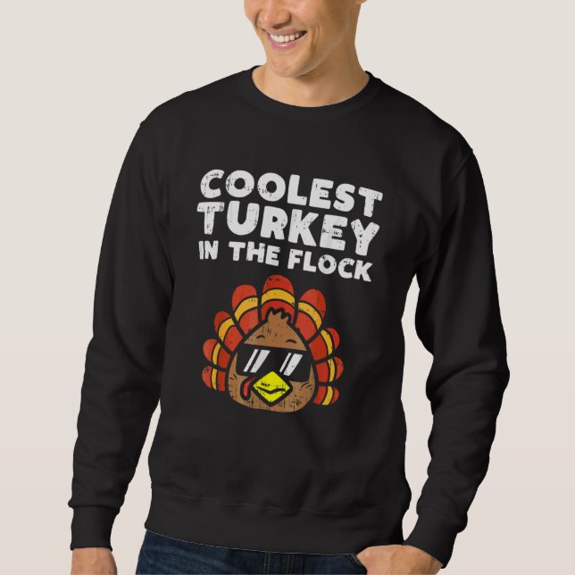 Sweatshirt Troupe de dinde la plus cool Cute Thanksgiving Enf (Devant)