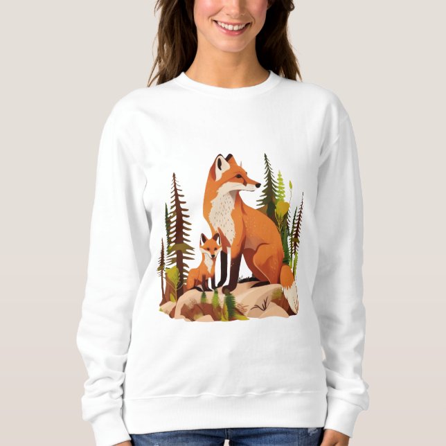 Sweatshirt trousse mère renard (Devant)