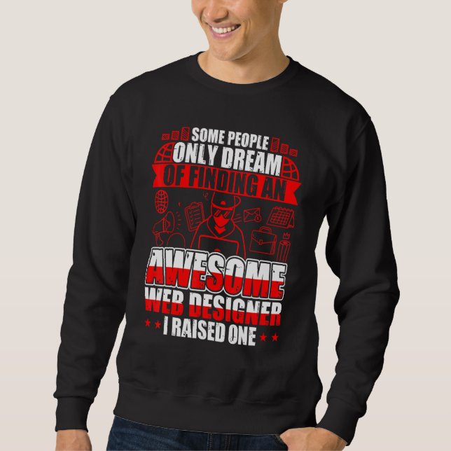 Sweatshirt Trouver Un Concepteur Web Intéressant (Devant)