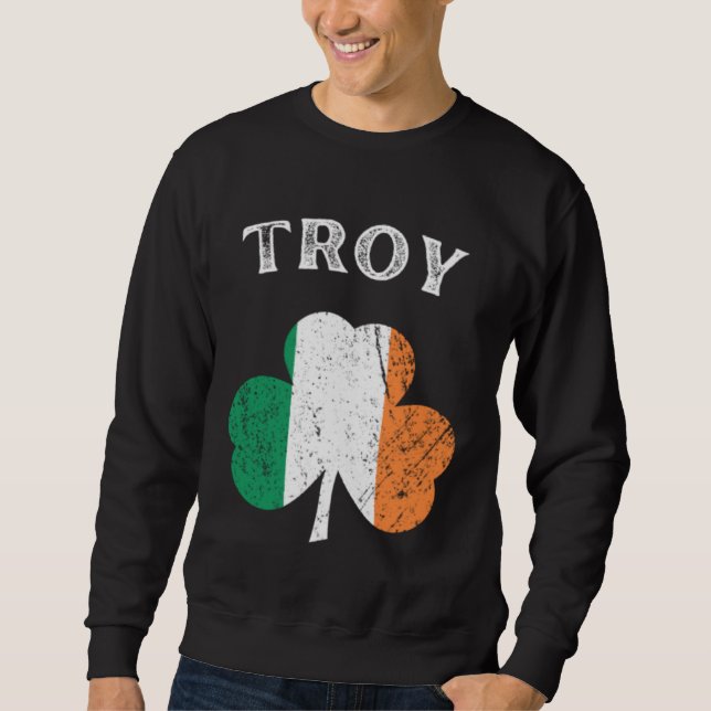 Sweatshirt TROY NEW YORK Irish American Shamrock Badge (Devant)