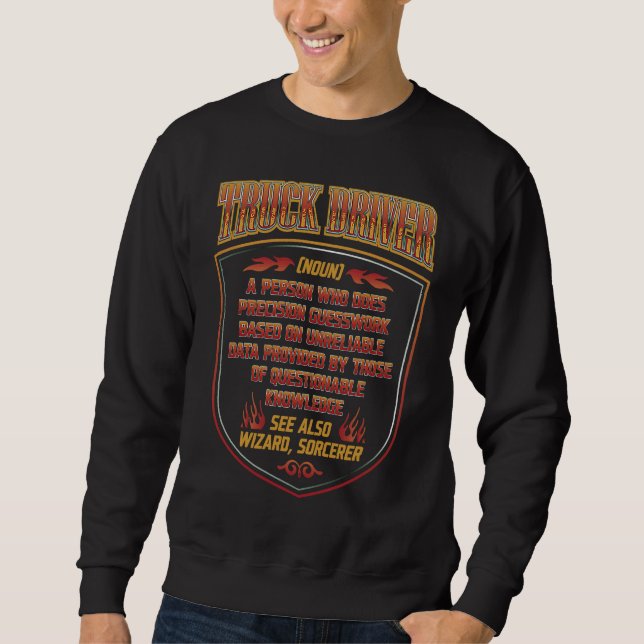 Sweatshirt Truck Driver Trucker  Dictionary Noun Definition R (Devant)