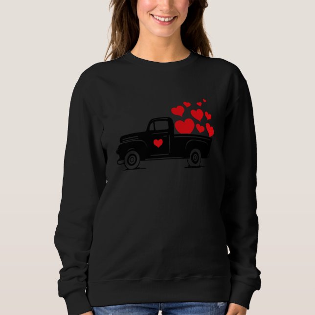 Sweatshirt Truck Heart Love Valentines (Devant)