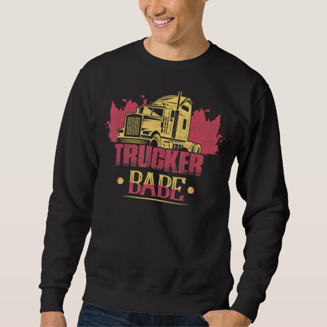 Sweatshirt Trucker Babe Truck Driver Trucker (Devant)