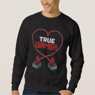 Sweatshirt True Gamer I Love Arcade Games Retro Gamer