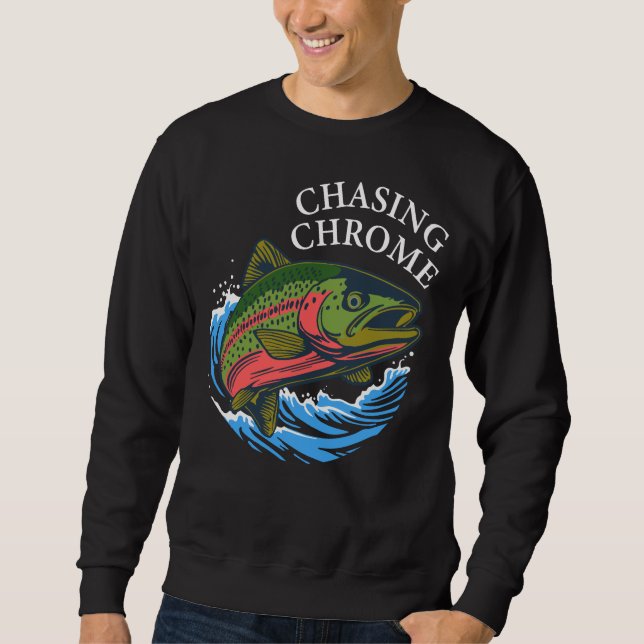 Sweatshirt Truite Fario Anadrome à la Poursuite de Chrome (Devant)