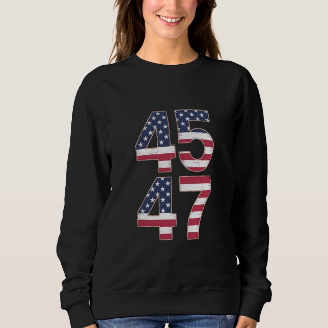 Sweatshirt Trump 2024 45 47 Vintage (Devant)