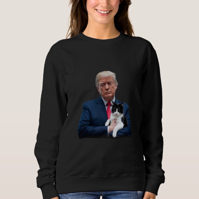 Sweatshirt Trump 2024 Cat MAGA Funny Trump Cat (Devant)