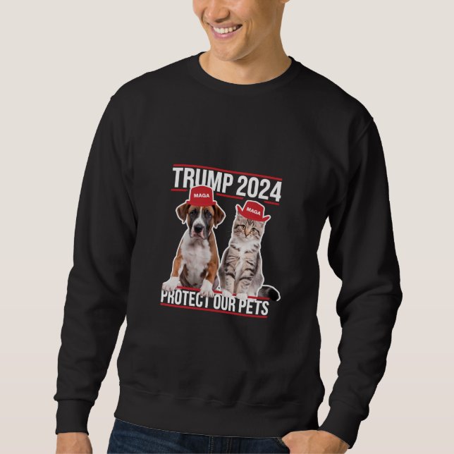 Sweatshirt Trump 2024 Protégez nos animaux Chiens de chat MAG (Devant)
