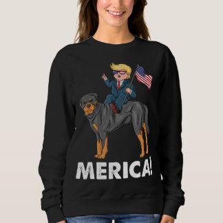 Sweatshirt Trump Merica Rottweiler Chien Héros américain