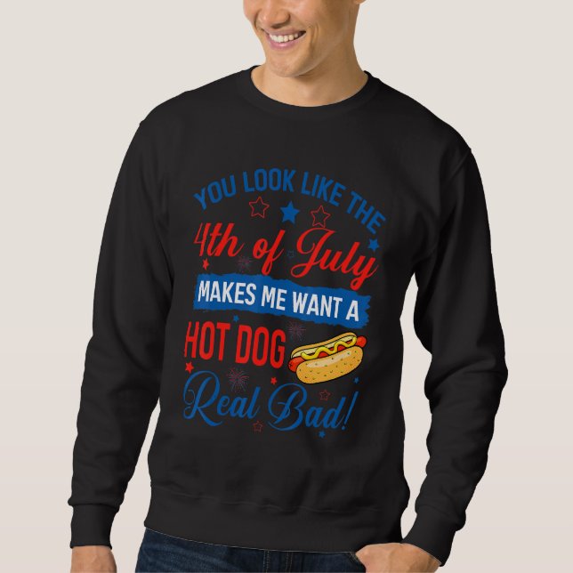 Sweatshirt Tu As L'Air Du 4 juillet Hot Dog 4 juillet (Devant)