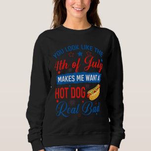 Sweatshirt Tu As L'Air Du 4 juillet Hot Dog 4 juillet