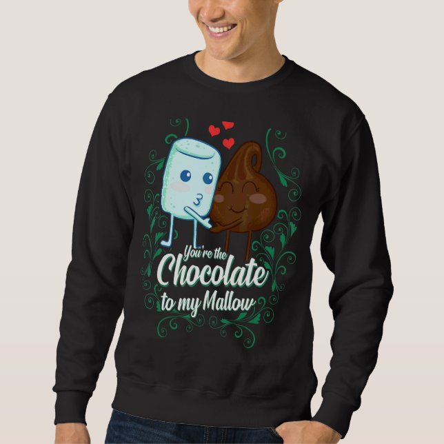 Sweatshirt Tu es le chocolat à mon couple de mallow (Devant)