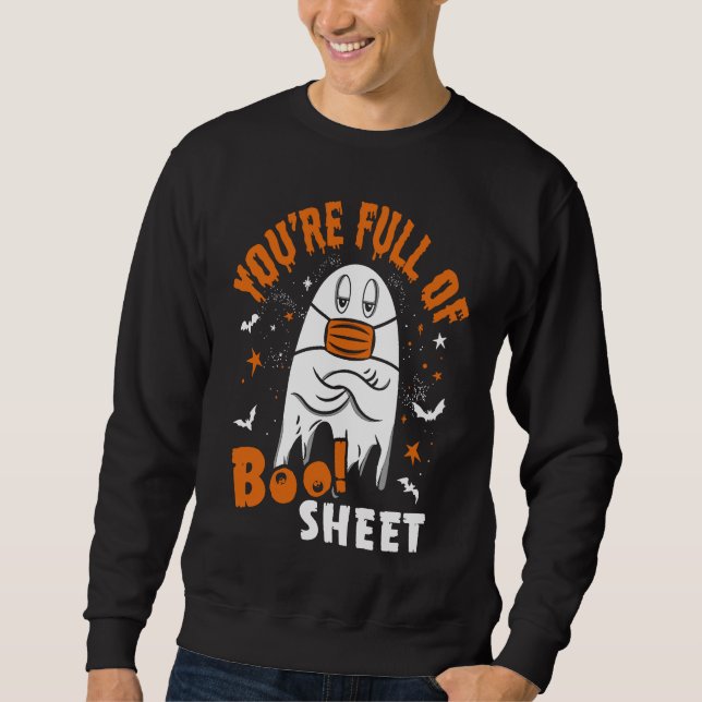 Sweatshirt Tu es plein de feuilles de boo  Citations d'Hallow (Devant)