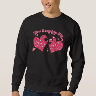 Sweatshirt Tu Me Complètes Puzzle de Coeur Saint-Valentin Amo