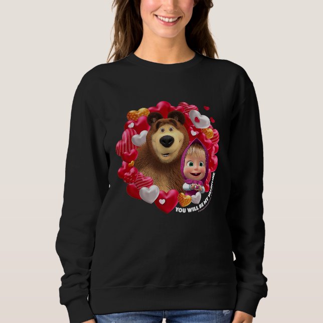 Sweatshirt Tu seras ma Saint-Valentin Masha et Michka (Devant)
