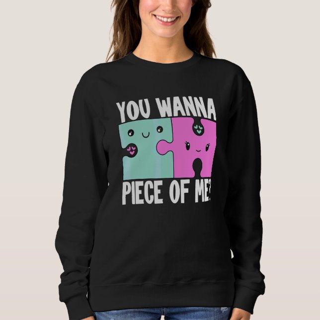 Sweatshirt Tu Veux Un Morceau De Moi Puzzle Couple (Devant)