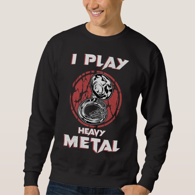 Sweatshirt Tuba Cadeaux Lourds Métal Marching Band Sousaphone (Devant)