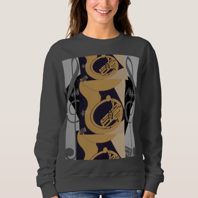 Sweatshirt Tuba Et Music Notes (Devant)