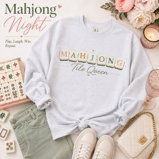 Sweatshirt Tuile de Mahjong Reine Mignonne