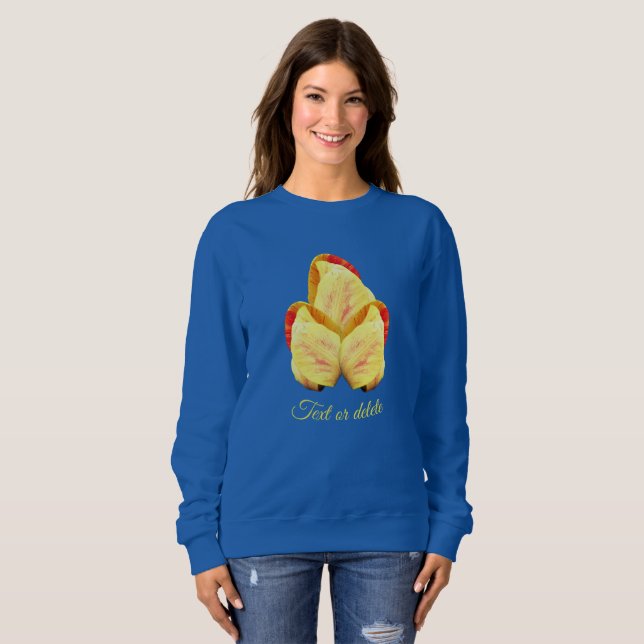 Sweatshirt Tulip Flowers Votre Texte Personnalisé (Devant entier)