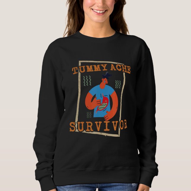 Sweatshirt tummy ache survivor  Stomachache IBS  Men Women (Devant)