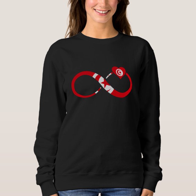 Sweatshirt Tunisie Drapeau Infinity Heart Racines tunisiennes (Devant)