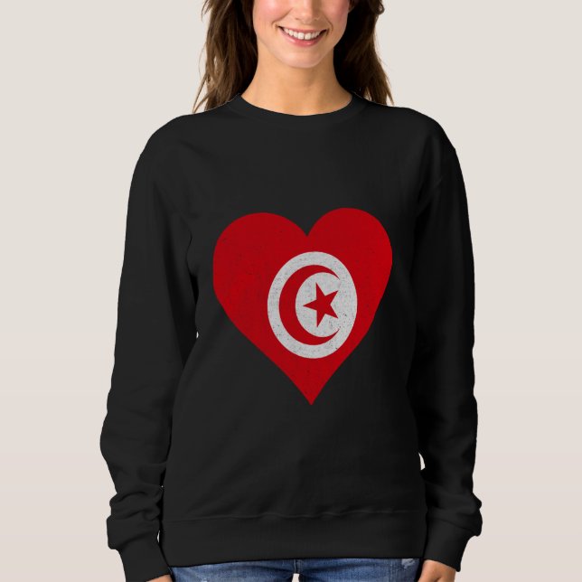 Sweatshirt Tunisie Drapeau Vintage coeur Tunisian Pride Tunis (Devant)