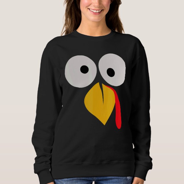Sweatshirt Turkey Face Pilgrim  Thanksgiving Costume  2 (Devant)