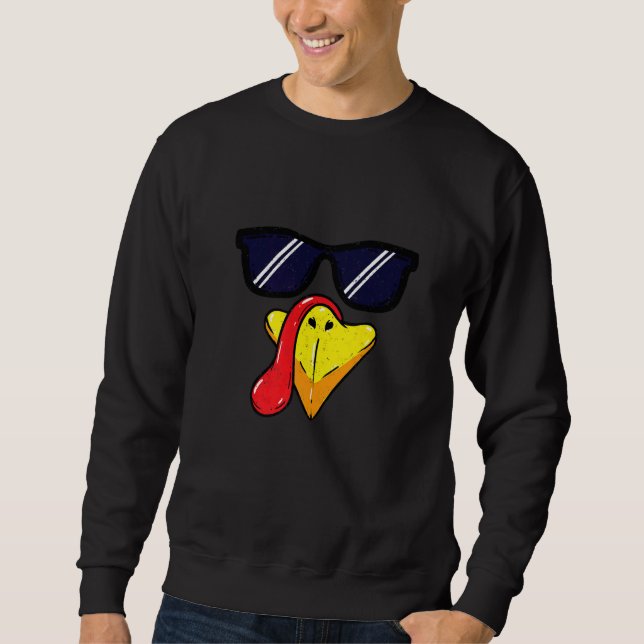 Sweatshirt Turkey Face Thanksgiving Day Pilgrim Trot Costume  (Devant)