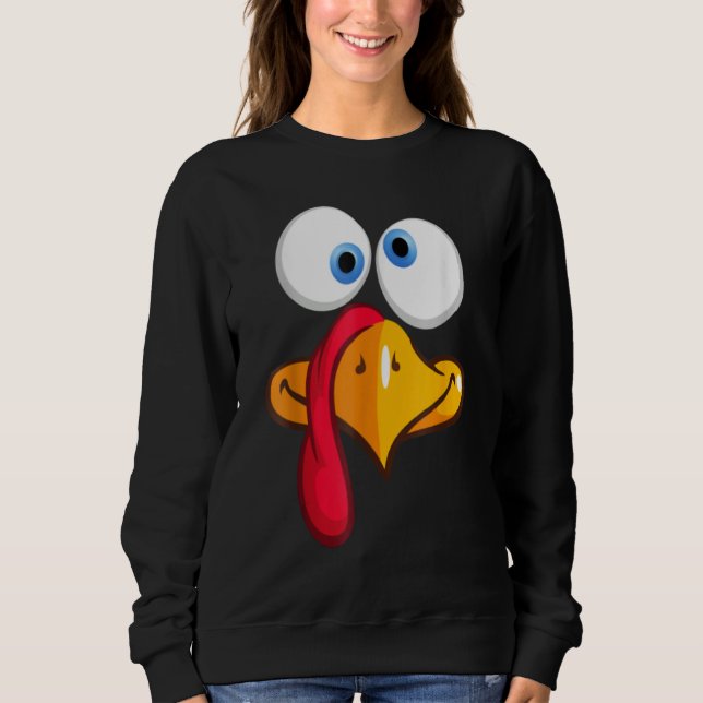 Sweatshirt Turkey Face, Turkey Face Fun - Turkey Face Fun Tha (Devant)