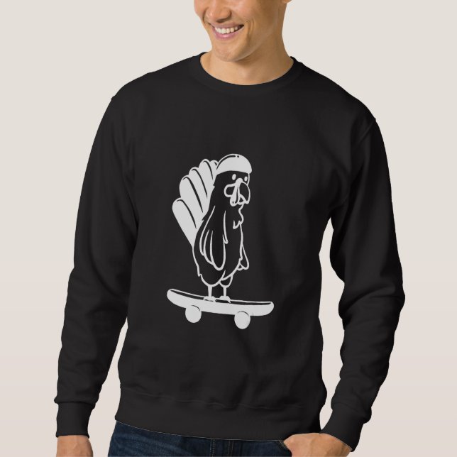Sweatshirt Turkey Skater Line Thanksgiving Day Skateboard Aut (Devant)