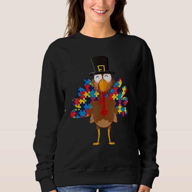 Sweatshirt Turkeys Autism Thanksgiving Day   Boys Girls (Devant)