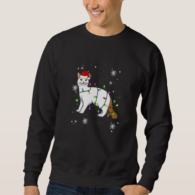 Sweatshirt Turkish Van Cat Christmas Lights Christmas Cat San (Devant)