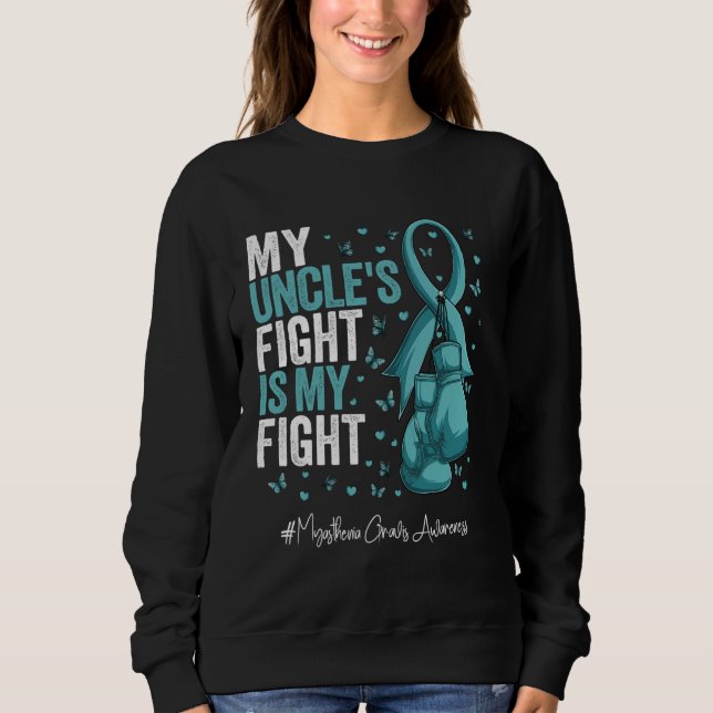 Sweatshirt Turquoise Oncle du ruban Myasthenia Gravis Sensibi (Devant)