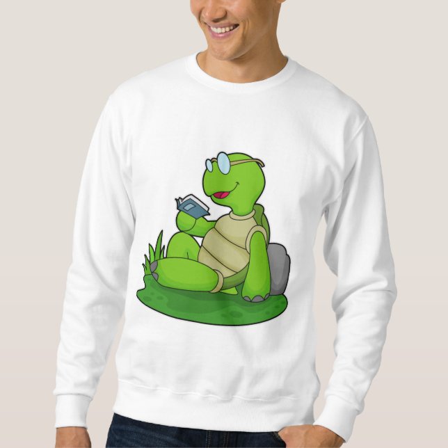 Sweatshirt Turtle Reading Book (Devant)