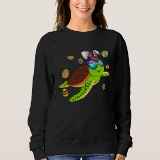 Sweatshirt Turtle With Bunny Ears Easter Day Cute Boys Girls 