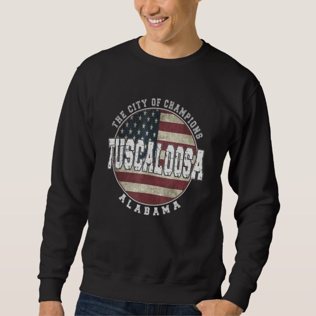 Sweatshirt Tuscaloosa Alabama  Vintage American flag (Devant)