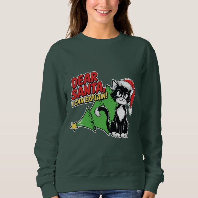 Sweatshirt Tuxedo Cher Père Noël Je peux expliquer (Devant)