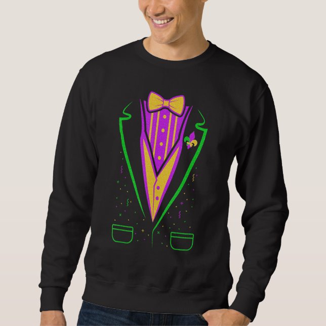 Sweatshirt Tuxedo Costume Bow Tie Funny Mardi Gras Carnival M (Devant)
