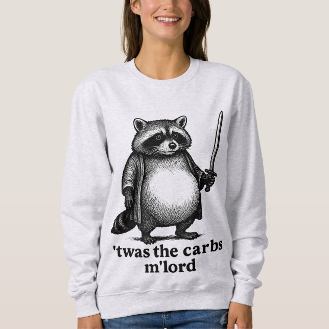 Sweatshirt TWAS The Carbs M'Lord Raccoon | Medieval Trash Pa (Devant)