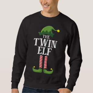 Sweatshirt Twin Elf Matching Family Group Funny Christmas Par