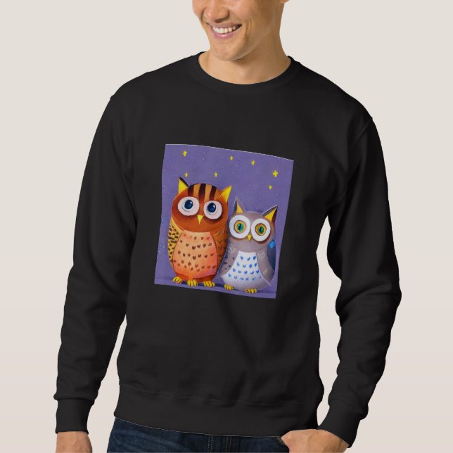 Sweatshirt Two cute Owls (Devant)