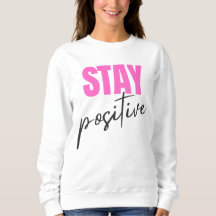 Ty Inspirant Restez Positif Rose Et Noir Moderne