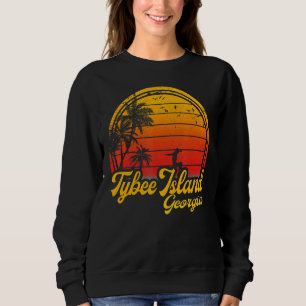 Sweatshirt Tybee Island Georgia Beach Palm Tree Summer Vacati